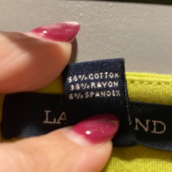 Lands’ End Chartreuse Wrap Maxi Dress Asymmetrical Hem Size L/T 14/16 - Picture 4 of 8